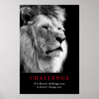 Défi de motivation du lion blanc noir