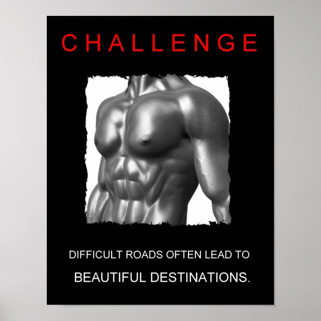 Poster défi de motivation du succès sportif (Devant)