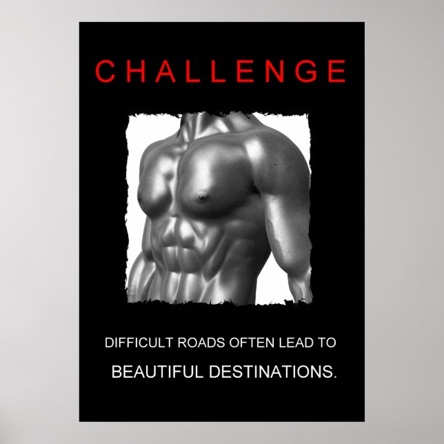 Poster défi de motivation en matière de réussite sportive (Devant)