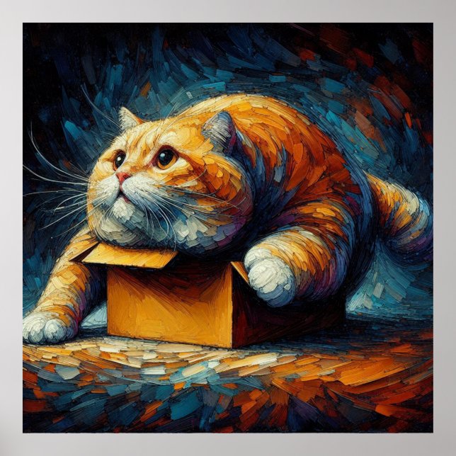 Poster Défier la gravité : Le chat dans la boîte (Devant)