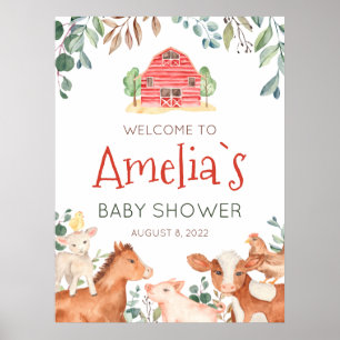 Poster Défilé d'animaux de la ferme pour la bienvenue de