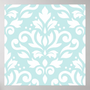 Poster Défiler Damask Lg Design Blanc sur Canard Oeuf Ble