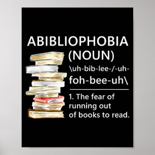 Poster Définition d'abibliophobie lecture drôle livre ver