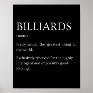 Poster Définition de billard - Billard sarcastique amusan