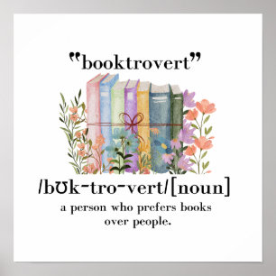 Poster Définition de "Booktrovert"