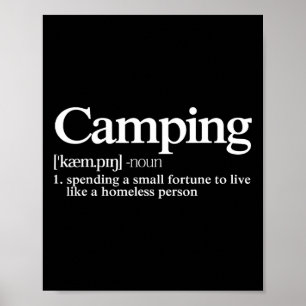 Poster Définition de camping - Citation de campeur drôle