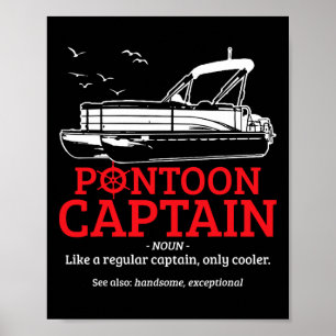 Poster Définition de capitaine de ponton drôle bateau pon