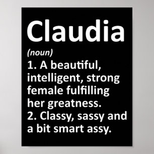 Poster Définition de Claudia Nom Personnalisé Noël Drôle