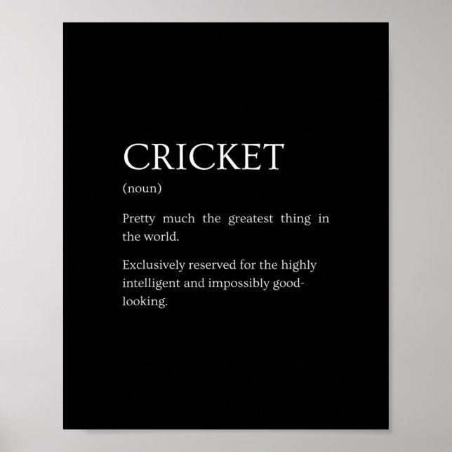 Poster Définition de cricket - Explication drôle sarcasti (Devant)
