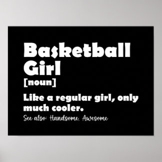 Poster Définition de dictionnaire drôle de fille de baske