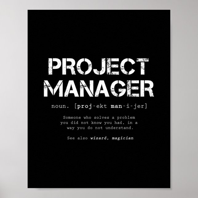 Poster Définition de dictionnaire du gestionnaire de proj (Devant)
