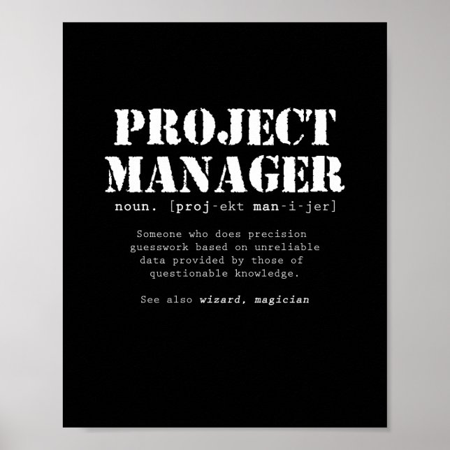 Poster Définition de dictionnaire du gestionnaire de proj (Devant)