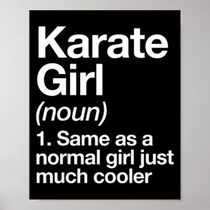 Poster Définition de fille de karaté drôle sassy sports m