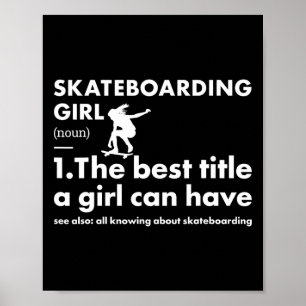 Poster Définition de fille sportive Skateboarding 