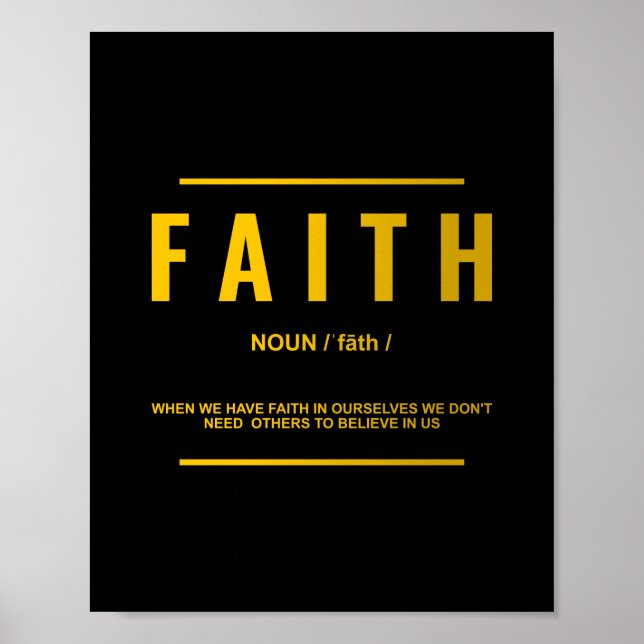 Poster Définition de la foi | Devis inspirant (Devant)