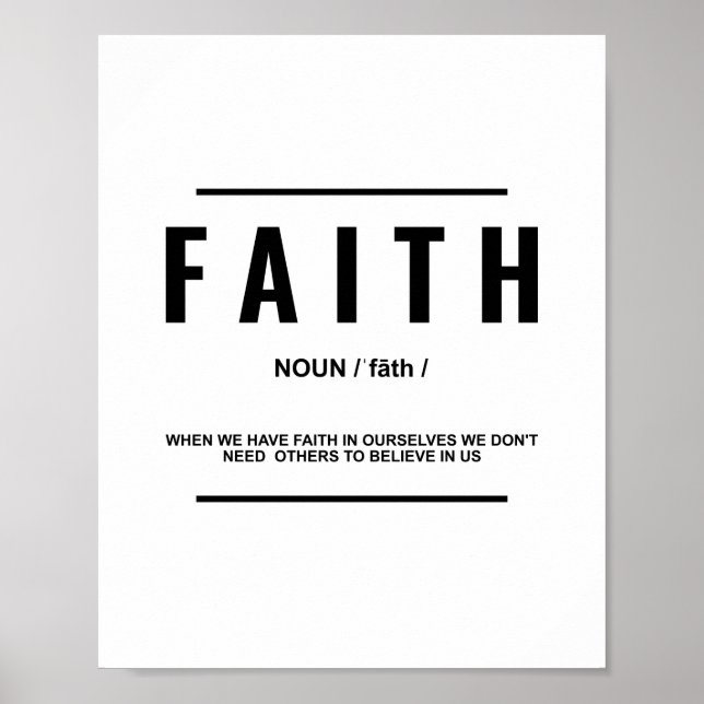 Poster Définition de la foi | Devis inspirant (Devant)