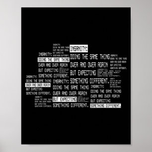 Poster Définition de la folie humour ironique drôle