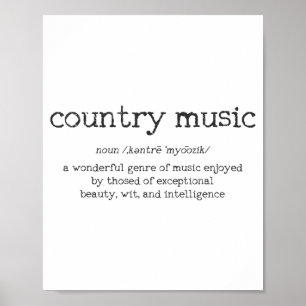 Poster Définition de la musique country Citation drôle Gi