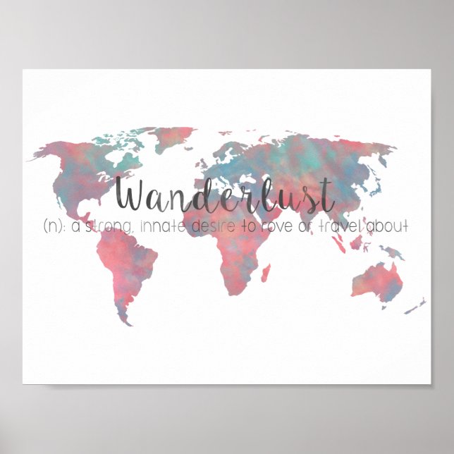 Poster Définition de la poussière sur l'aquarelle Carte d (Devant)