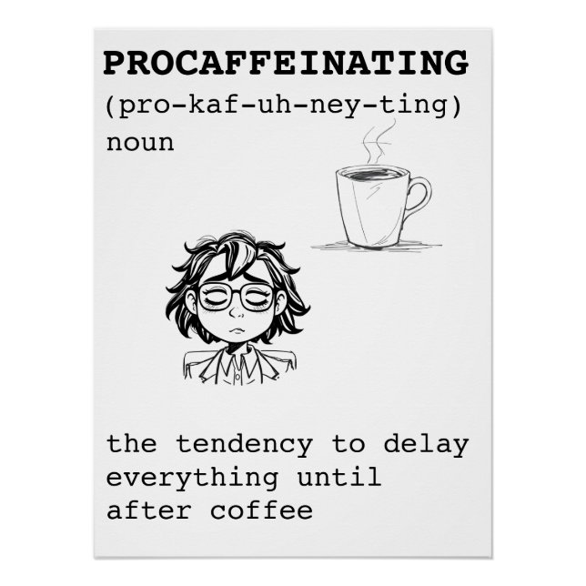 Poster Définition de la procaffeinée (Devant)