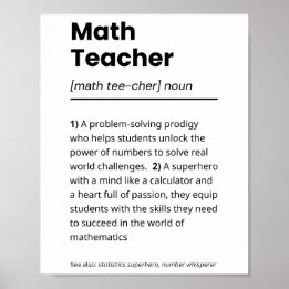 Poster Définition de l'enseignant en mathématiques, Appré