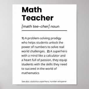Poster Définition de l'enseignant en mathématiques, Appré