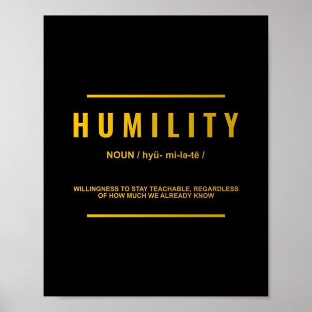 Poster Définition de l'humilité | Devis inspirant (Devant)