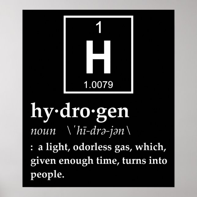 Poster Définition de l'hydrogène (Devant)