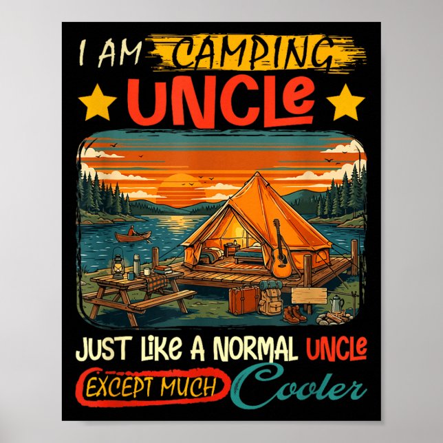 Poster Définition de l'oncle camping beaucoup plus cool p (Devant)