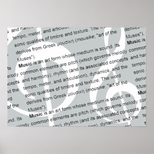 Poster définition de musique avec g-clef