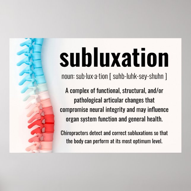 Poster Définition de subbluxation Chiropratique (Devant)
