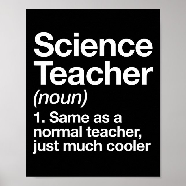 Poster Définition d'enseignant de science Fun Byck À l'éc (Devant)