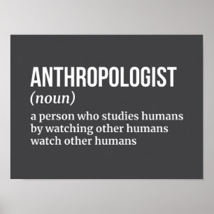 Poster Définition drôle d'anthropologue