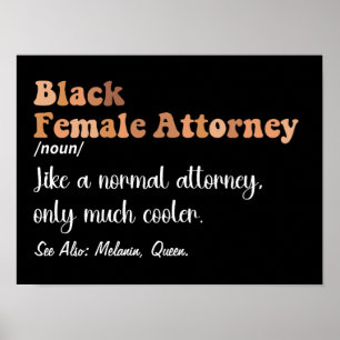 Poster Définition drôle d'avocate noire féminine Avocats