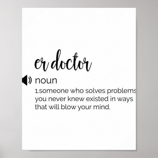 Poster Définition drôle de ER Doctor (Devant)