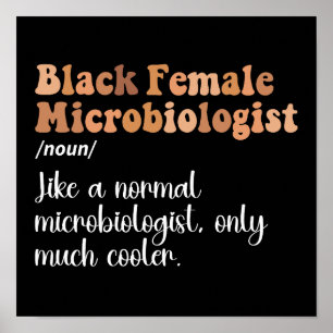 Poster Définition drôle de microbiologiste féminine noire