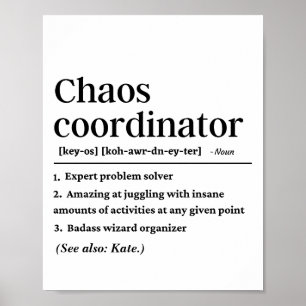 Poster Définition du coordinateur personnalisable Funny C