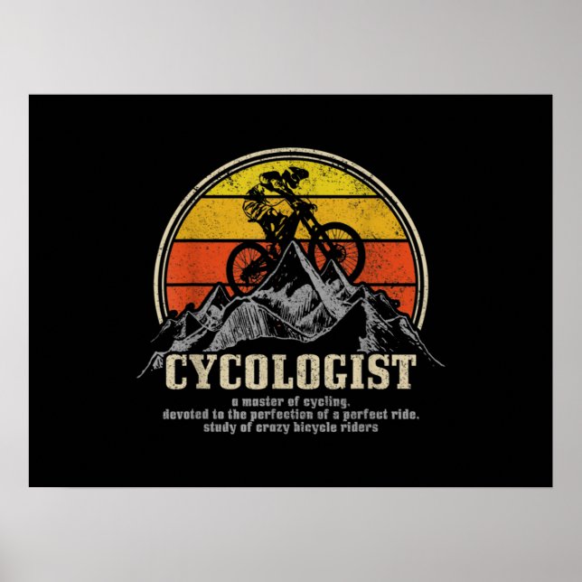 Poster Définition du cyclologue Funny Mountain VTT MTB (Devant)