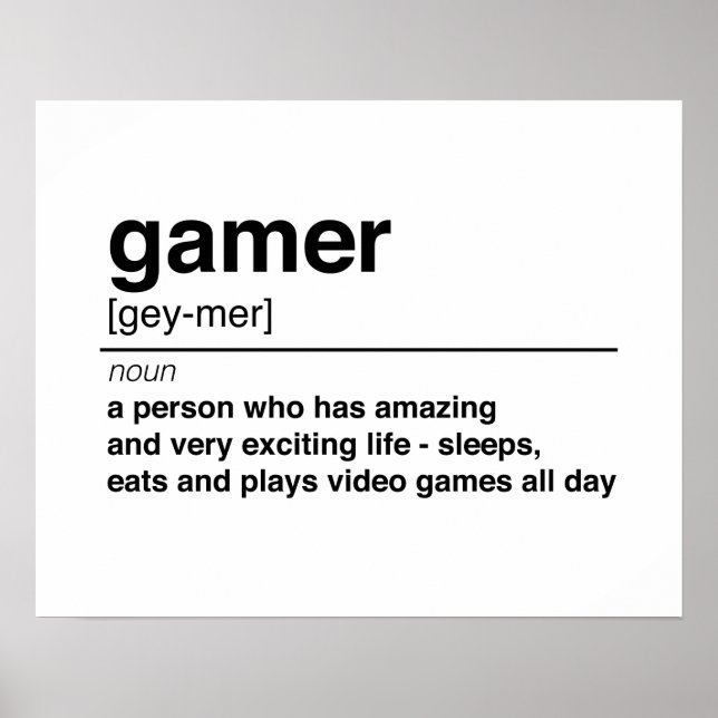 Poster Définition du gamer (Devant)