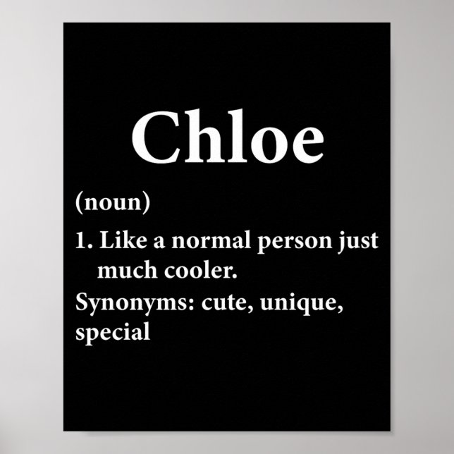 Poster Définition du nom Chloé Drôle D  (Devant)