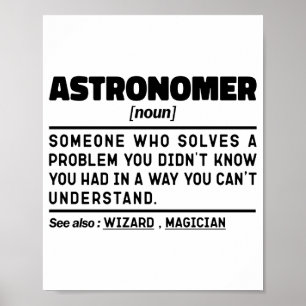 Poster Définition du nom d'astronome Citations drôles de