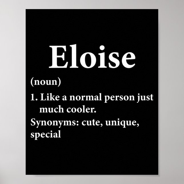 Poster Définition du nom Eloise  (Devant)