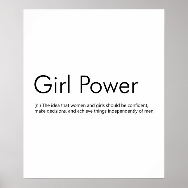 Poster Définition du pouvoir de la fille | Féminisme (Devant)