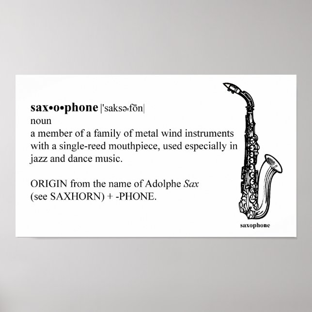 Poster Définition du saxophone (Devant)