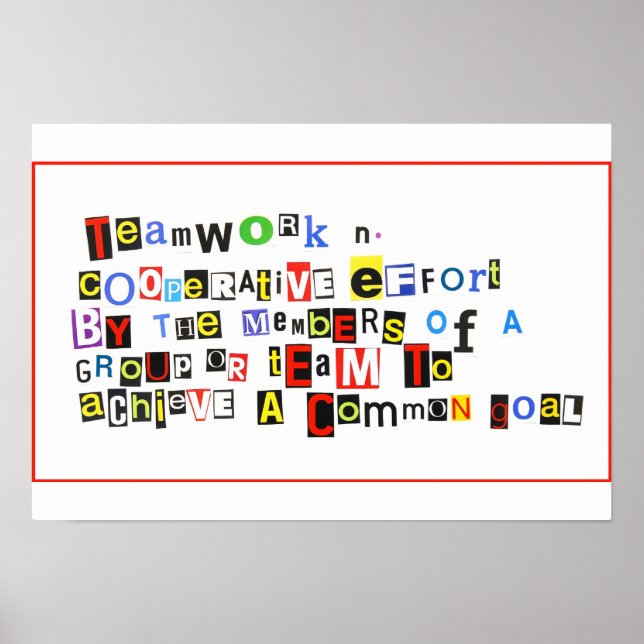 Poster Définition du travail d'équipe (Devant)