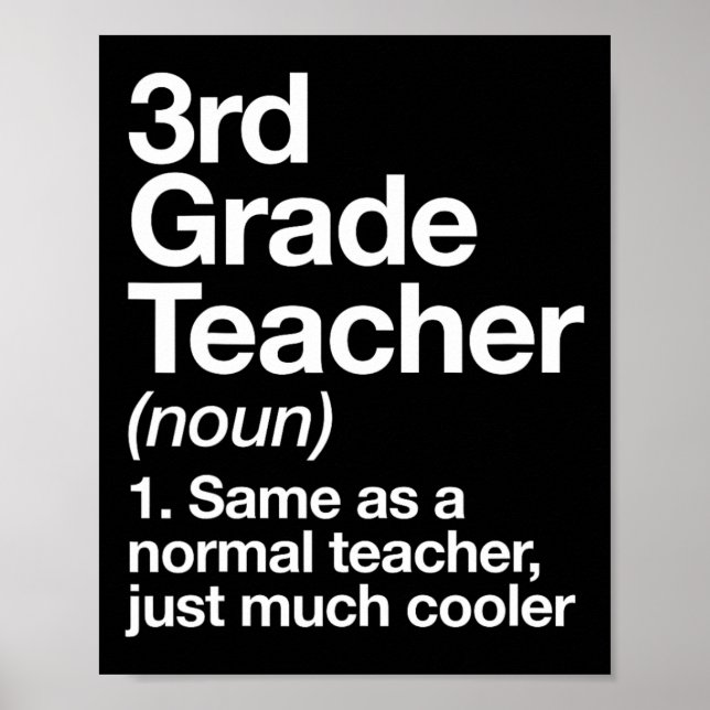 Poster Définition d'un professeur de 3e année Funny Ck re (Devant)