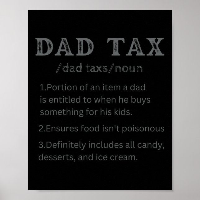 Poster Définition fiscale papa Retro Vintage (Devant)