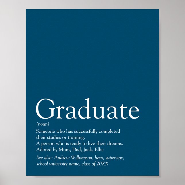 Poster Définition Graduelle personnalisée Moderne Bleu am (Devant)