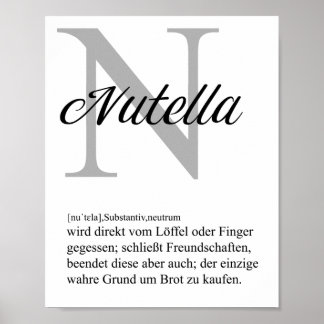 Poster Définition Nutella