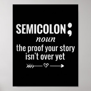 Poster Définition Semicolon de sensibilisation Prévention